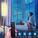 Qaubauyt Floor Lamp for Living Room Bedroom,Modern LED Floor Lamp with Remote Control and Stepless Dimmable Colors Temperature & Brightness,Standing Lamps Tall Lamp, 9W Bulb Included(White) Qaubauyt