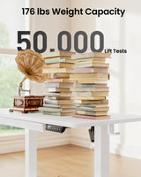 ErGear Electric Standing Desk with Drawers, 48" x 24" Height Adjustable Desk with 4 Preset, Home Office Computer Table with Splice Board, White ErGear