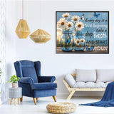 5D Diamond Art Kits for Adults,Inspirational Daisy Diamond Painting Kits for Beginners, Round Full Drill Gem Adults Paint by Diamonds DIY Crafts Home Wall Decor 12x16IN DIYDECORFUN