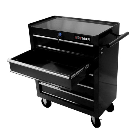 nifoti 5 Large Drawers Tool Cart on Wheels,Rolling Tool Chest Tool Storage,Drawers Rolling Tool Trolley Organizer Tool Case for Garage, Warehouse, Workshop, Repair Shop (5 Large Drawers-29.3"H-Black) nifoti