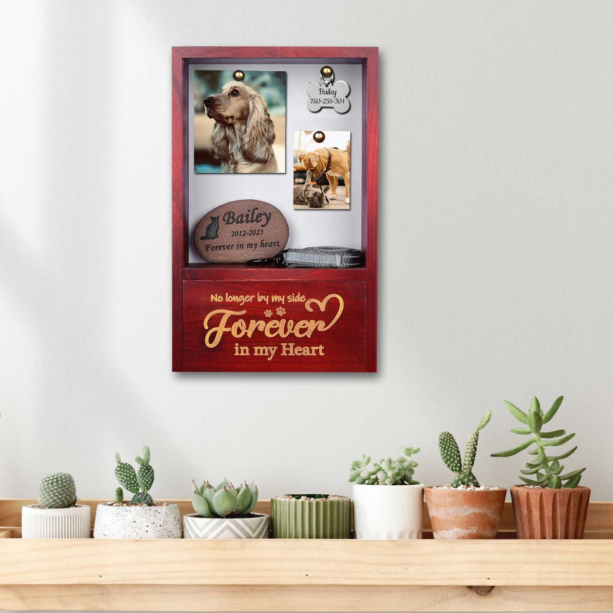 Pet Memorial Shadow Box Sympathy Gift Wooden Cat Dog Memorial Keepsake Box KINGNOW