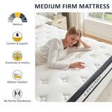 Lxvunan Twin Mattress, 10 Inch Mixed Mattress, Individually Packaged Bag Spring Mattress, Breathable and Comfortable, Pressure Relief, Containing Gel Memory Foam, Suitable for Various Bedsteads Lxvunan