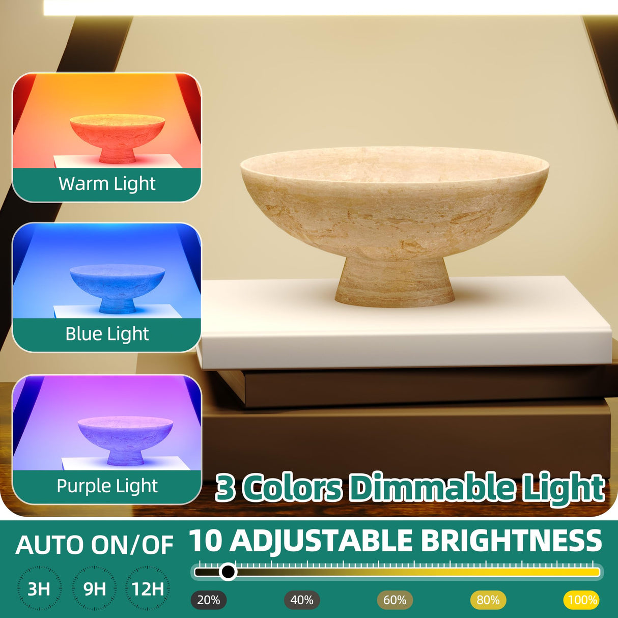 YITAHOME Tall Bookshelf with LED Light, Artistically Designed Tree Bookshelf with Cats Litter Box, 8-Tier Unique Bookshelves Corner Display Shelf for Home Office, Bedroom YITAHOME