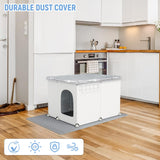 Cat Litter Box Enclosure, Large Cat Toilet Splash Guard Without Leakage (24"L × 18.9"W × 16.5"H) Foldable Litter Tray Screen with Non-Slip Mats & Dust Cover, Pet Bathroom Pee Shields (No Litter Box) Acools