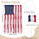 ORIGACH Macrame Independence Day Wall Hanging Kit American Flag Patriotic Decor Macrame Kit for Beginners Adults with Step by Step Tutorial Instruction Fourth of July Ornaments ORIGACH