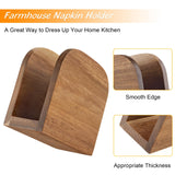 Acacia Wood Napkin Holder for Table, Wooden Upright Napkin Holders for Kitchen, Standing Napkin Dispenser for Kitchen Dining Room Party Cocktail Outdoor Use, Rustic Kitchen Table Decor ALELION