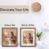 ORIVAN 8x10 Picture Frame Wood Display Picture 6x8 with Mat or 8x10 without Mat Distressed Brown Photo Frame for Wall and Tabletop Decoration ORIVAN