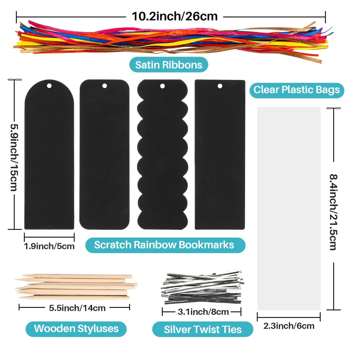 MAQIHAN Scratch Art Bookmarks - 36 Sets 4 Style Making Kit Paper with Scratching Tools Satin Ribbons Create Rainbow Without Ink Christmas Ornaments Hanging DIY Party Favors for Classroom MAQIHAN