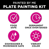 Tulip Food Safe Plate Set Bake at Home Ceramic Painting Kit, 4 fl oz, White Tulip