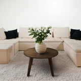 American Trails Genuine 100% Hardwood Round Coffee Table - Hand-Wiped Walnut American Trails