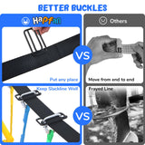 Hapfan 65 ft Ninja Warrior Obstacle Course for Kids with Swing, Ninja Rope Course with 11 Obstacles for Backyard Outside, Tree Slackline Jungle Gym Outdoor Hapfan