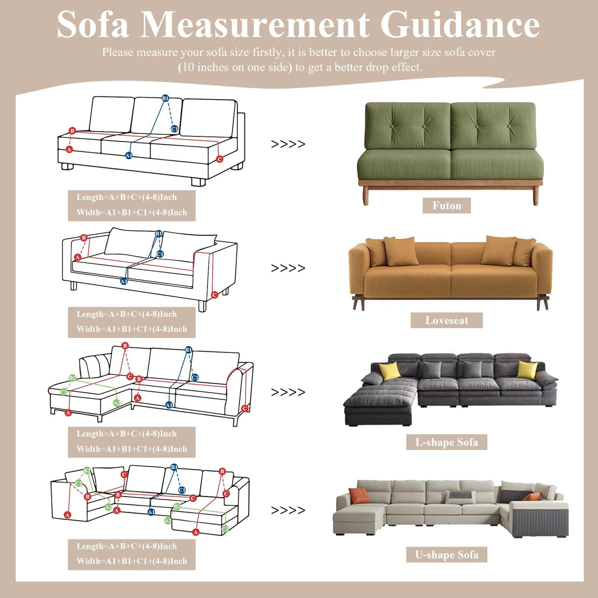 VClife Boho Beige Floral Birds Couch Cover Soft Thick Cotton Linen Farmhouse Sofa Cover for 3 Cushion Couch Sofa, Breathable Non-Slip Sectional Sofa Protector 1 PC Futon L Shpe Slipcover with Tassels VClife