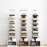 TUTOTAK Narrow Bookshelf, Vertical 8-Tier Bookcase, Spine Book Shelf for Small Space, Small Standing Shelf for Living Room, Office, Study, Entryway, White BS07BW008 TUTOTAK