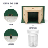 Carpenter Bee Trap for Outside - Green Pentroof Shed Style Nature Hanging Wood Carpenter Bee Traps Outdoor - Best Bee Trap - Insect Traps with Removable Vault (1 Pack) Best Bee Trap