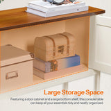 HOOBRO Entryway Table, 31.5'' Farmhouse Console Table with Storage, Sofa Table Behind Couch, for Entryway, Hallway, Foyer, White and Walnut WH85XG01 HOOBRO