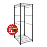 SafeRacks 5-Tier Steel Tote Rack - Maximize Space, Declutter, Organization, NSF Certified, Bin Storage for Garage, Pantry, Kitchen, Workspace, 5 Shelves, 31″ x 23″ x 68″, Black SafeRacks