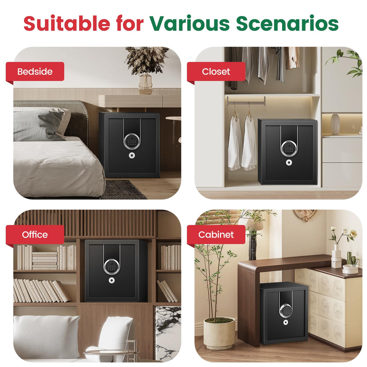 2.0 Cuft Biometric Safe Box, Fireproof Safe for Home with Digital Keypad and Spare Keys, Safety Box for Money, Documents, and other Valuables Thmosz