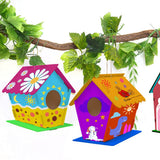 hapray 12 Pack Bird House Kit, DIY Birdhouse Kits, Wooden Crafts Arts for Children to Build and Paint (Includes Paints & Brushes) for Kids Girls Boys Toddlers Christmas Gift hapray