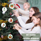 10Pcs Sublimation Ornaments Blanks Round White Blank Ceramic Ornament for Sublimation Personalized 2024 Christmas Ornament Bulk Circle Porcelain Blank Ornaments for Heat Transfer Print DIY Craft Gift Umzing
