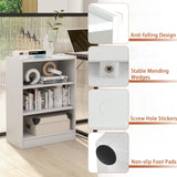 Tangkula White 3-Tier Adjustable Bookshelf with Anti-toppling Device for Modern Storage and Display Tangkula