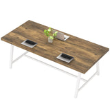 Tribesigns 6FT Rectangle Conference Table, 70.87L x 33.46W x 29.92H Inches Meeting Table for Conference Room, Vintage Wood Office Executive Desk with Strong Metal Frame for 6 People (Oak) Tribesigns