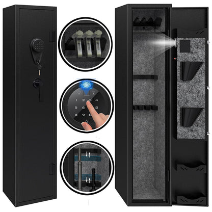 KAER 4-5 Gun Safes for Home Rifle and Pistols,Gun Safes,Shotgun Rifle Safe,Gun Safes for Rifle and Shotguns,Long Gun Cabinets with Fingerprint/Digital Keypad/Removable Shelf for Rifles Safes - WoodArtSupply