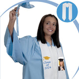 Coume 2024 Sublimation Graduation Stole Sash Blank Plain Graduation Sash Unisex Adult Graduation Party Stole(White) Coume