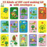 EAJASUCE 15 Sets Card Making Kits for Kids, Greeting Card Making Kits, Thank You Card Kits, Craft DIY Handmade Card Making Supplies EAJASUCE