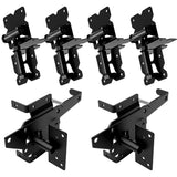 WINSOON Stainless Steel Self Closing Gate Hinge and Latch Hardware Kit, Heavy Duty Adjustable Tension Gate Hinges 4-Pack & 2-Automatic Latch, Gate Hardware Kit for Wood/Vinyl Fence Gate WINSOON