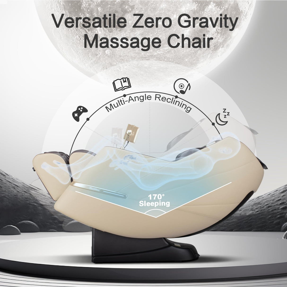 iBooMas Massage Chair, 2025 SL-Track Zero Gravity Shiatu Massage Chairs Full Body Recliner, APP, Touch Screen, Foot Rollers, Airbags, Bluetooth, Body Scan, Thai Stretch(Brown) iBooMas