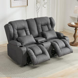SAMERY 65.5" RV Loveseat Recliner Double Recliner RV Sofa & Console | Wall Hugger Loveseat Reclining RV | RV Theater Seats | RV Couch | RV Home Theater Seating Furniture (Fabric Gray) SAMERY