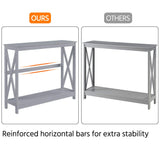 Yaheetech Grey Console Table with 2-Tier Storage for Entryway or Living Room Yaheetech