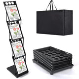 Estleys Trade Show Literature Stand Display Rack, Magazine Brochure Catalog Display Stand, Magazine Floor-Standing with Portable Oxford Bag for Office Store Exhibition Trade Show (Black) Estleys