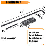 DJSUNPACKING Upgrade 24" Heavy Duty Cane Bolt Gate Drop Rod-Steel Gate Ground Latch Designed for Wood Metal Vinyl Gates or Double Doors Fence-2 Pack DJSUNPACKING