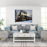 PUAGEMTI Snowy Train Art Diamond Painting Kits for Adults Fantasy Steam Train Diamond Art, Full Round Gemstone Crystal Art Embroidery Handmade Kit 12x16 inch PUAGEMTI