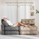 YOSHOOT Folding Couch Sofa Bed, Convertible Sleeper Chairs with Back Support, Foldable Couch Futon Mattress with Pillow, Portable Fold Out Chair Bed Floor Mattress Floor Couch for Living Room YOSHOOT