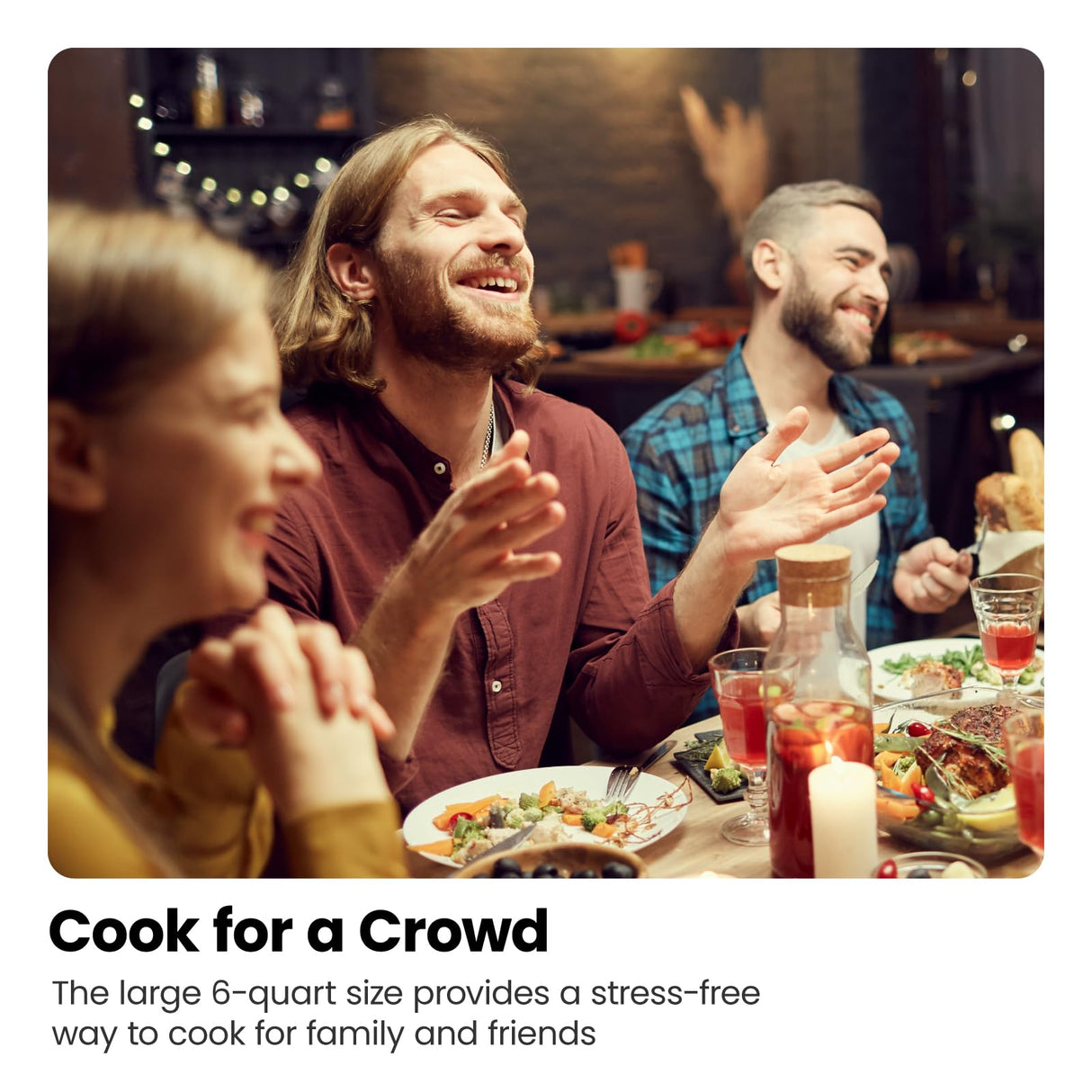 Chefman 6 Quart Slow Cooker with Locking Lid, Ceramic Crock with Portable Cook and Carry Travel Latching Lock, Large Easy Clean Dishwasher Safe Pot Insert, Manual 3 Heat Settings, Stainless Steel Chefman