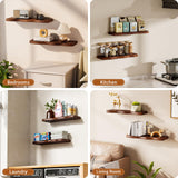 Avytronx Floating Shelves for Wall, 24 inch Rustic Wooden Floating Shelves, Wall-Mounted Floating Bookshelf, Hanging Shelves with Unique Natural Grain for Living Room, Bedroom, Kitchen (Walnut Color) Avytronx