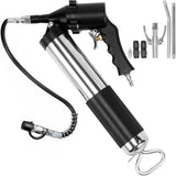 VEVOR Grease Gun, 6000PSI Air Operated Grease Gun, Heavy Duty Pneumatic Grease Gun with 14 oz Load, 18.5 Inch Flexible Hose, 1 Flat Coupler, 1 Pointed and Locking Clamp Coupler, 1 Bent Metal Pipe VEVOR