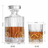 LIGHTEN LIFE Whiskey Decanter Set with Bar Accessories,Crystal Whiskey Decanter and Glass Set in Gift Box,Non-Lead Bourbon Decanter Set for Rum Scotch,Wedding Anniversary Birthday Gift for Men Him Dad LIGHTEN LIFE