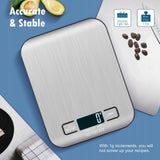 Food Scale, Kitchen Scales Digital Weight Food Grams and Ounces for Weight Loss Baking Cooking of NUTRI FIT, Max 11lb 1g Increment, Backlight LCD Smart Tare Stainless Steel, Easy to Use, AAA Battery NUTRI FIT