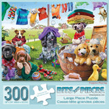 Bits and Pieces – Large 300 Piece Jigsaw Puzzle for Adults – ‘Puppies Playing’ by Artist Adrian Chesterman, Completed Puzzle Size: 18" x 24" Bits and Pieces