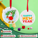 HTVRONT Ceramic Sublimation Ornament Blanks 12PCS - Sublimation Christmas Ornament Blanks Ceramic Decorations - Baby Shower Decorations Sublimation Ornaments with Red Strings (12PCS) HTVRONT