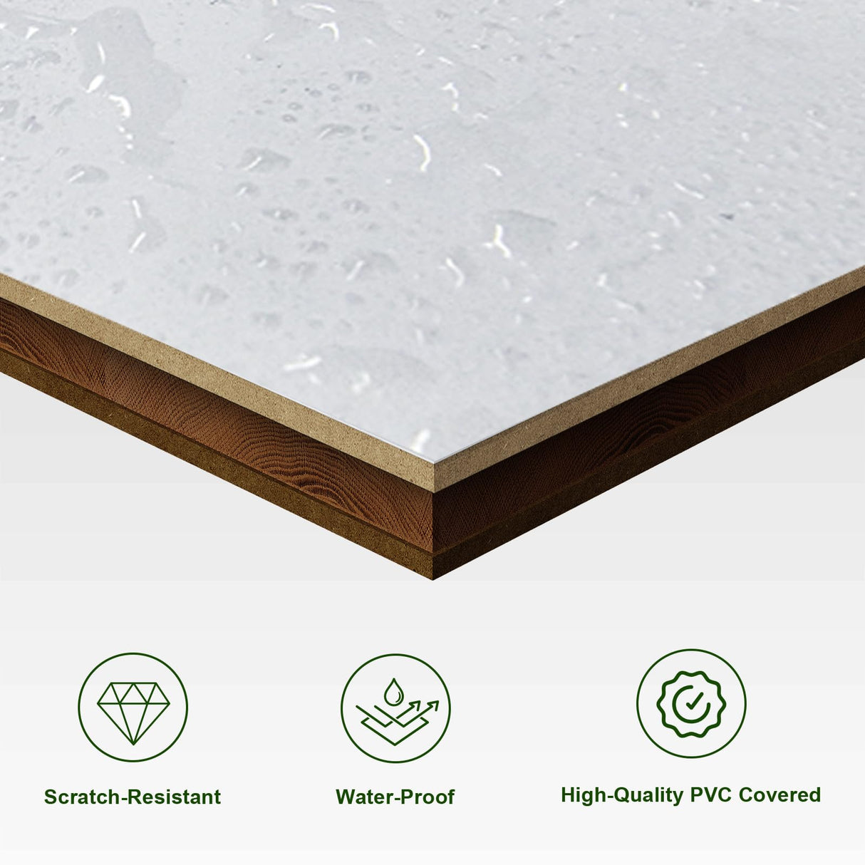 SmartStandard 36in x 84in Sliding Barn Door with 6.6FT Barn Door Hardware Track Kit & Handle, Waterproof PVC Surface, Pre-Drilled Holes Easy to Assemble, White, Solid, MDF, 3 Panel SMARTSTANDARD