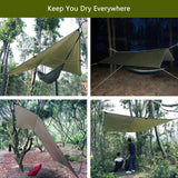 Sunyear Hammock Camping with Rain Fly Tarp and Net, Portable Camping Hammock Double Tree Hammock Outdoor Indoor Backpacking Travel & Survival, 2 Tree Straps,100% Waterproof Black Bundle Sunyear
