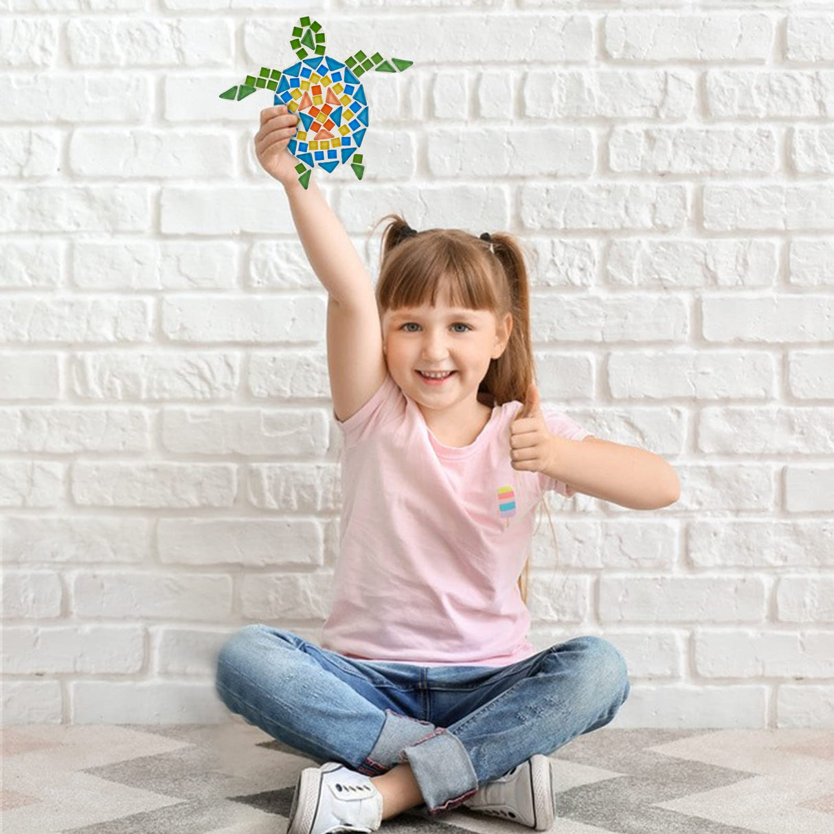 WEBEEDY 2 Set DIY Sea Turtle Mosaic Kit Wall Art Turtle DIY Craft Kit for Adults Patio Yard Pool and Garden Christmas Decor Crafts Gift for Fun Home Activities WEBEEDY