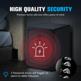 Gun Safe, 2.0 Cu ft Gun Safe for Handgun with Pistol Rack Door Organizer, Pistol Safe with Digital Electronic Keypad, Alarm Home Safe with Adjustable Shelf, Fixable Silent Safe for Valuables Dononr