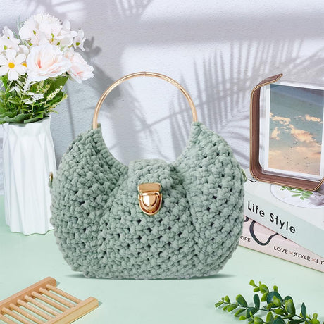 ACRNIGHEET Macrame Bags for Women Macrame Purses and Handbags Macrame Kit for Beginners DIY Macrame Purse Kit with D Shaped Handle Hobbies Project for Starter Boho Gift for Friends ACRNIGHEET
