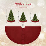 WBHome Christmas Tree Skirt, 52 inch Cable Knit Knitted Thick Rustic Holiday Decoration, Christmas Red WBHome