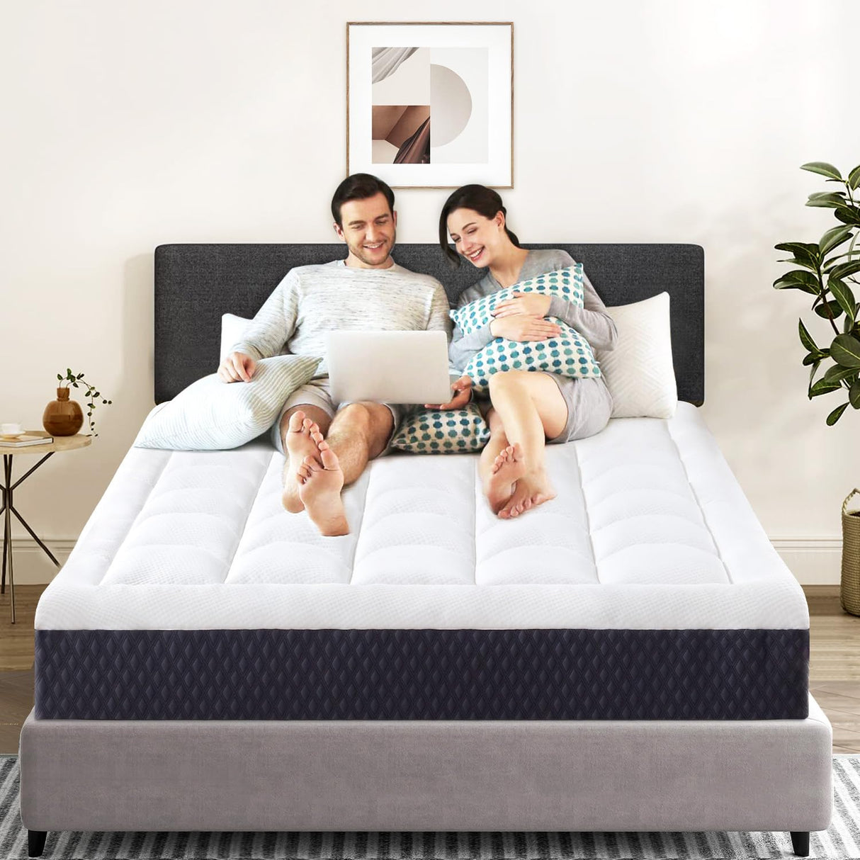 ONENICE 10 Inch Full Mattress in a Box, Breathable Gel-Memory Foam Plus Pillowtop Mattress for Pressure Relief, CertiPUR-US Certified Bed in a Box, Fiberglass-Free ONENICE